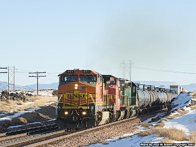 BNSF 861 at MP 109, Bluewater, NM in January 2007.jpg